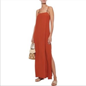 STAUD Solid & Striped Calico Gauze Maxi Dress